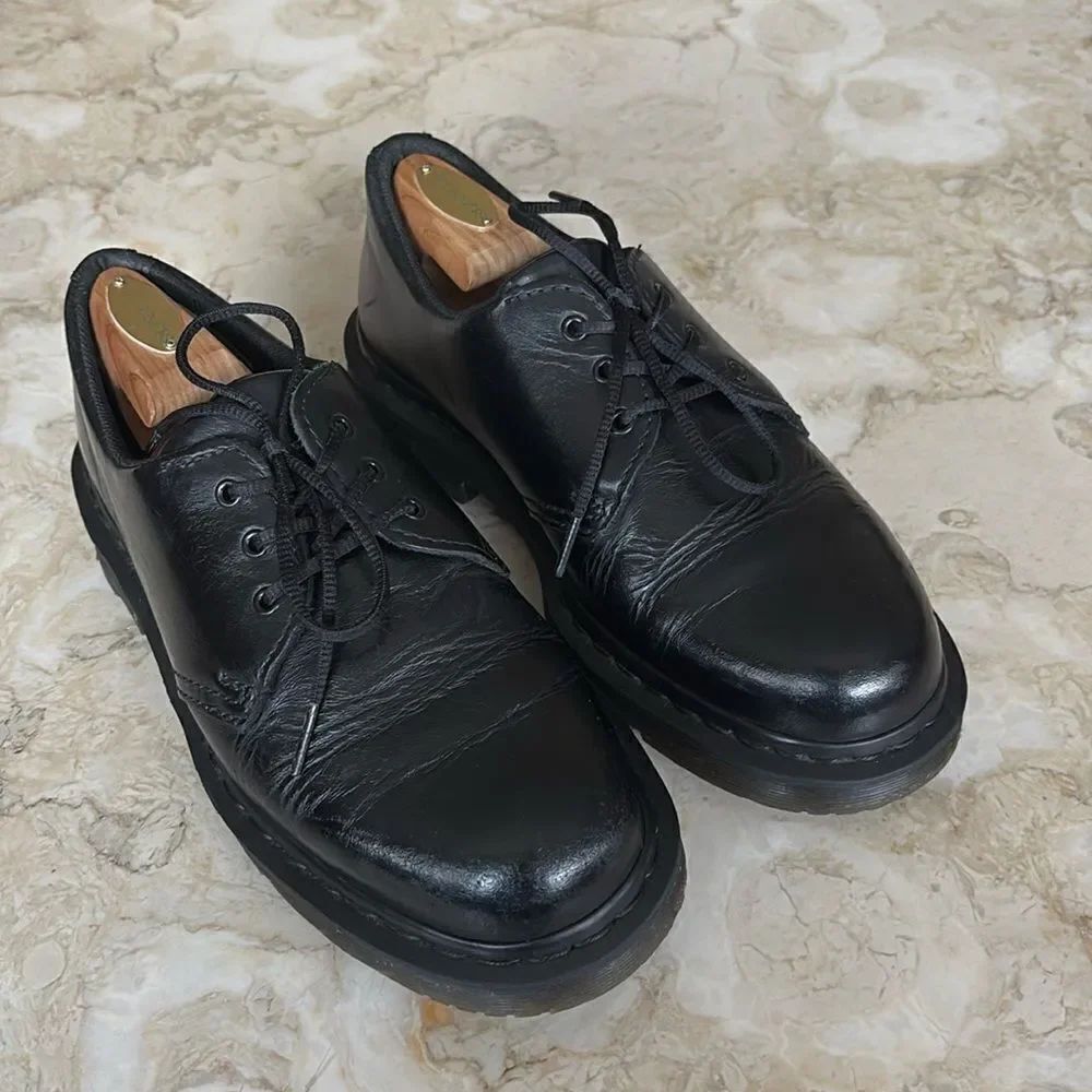 Dr. Martens  Black Noir Leather Anti Slip Safety Shoes Air Wair Comfort Unisex